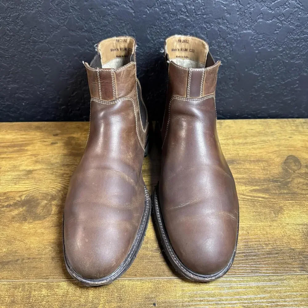 Johnston & Murphy 59 2652 Brown Leather Chelsea Boots Mens Size 9.5 M